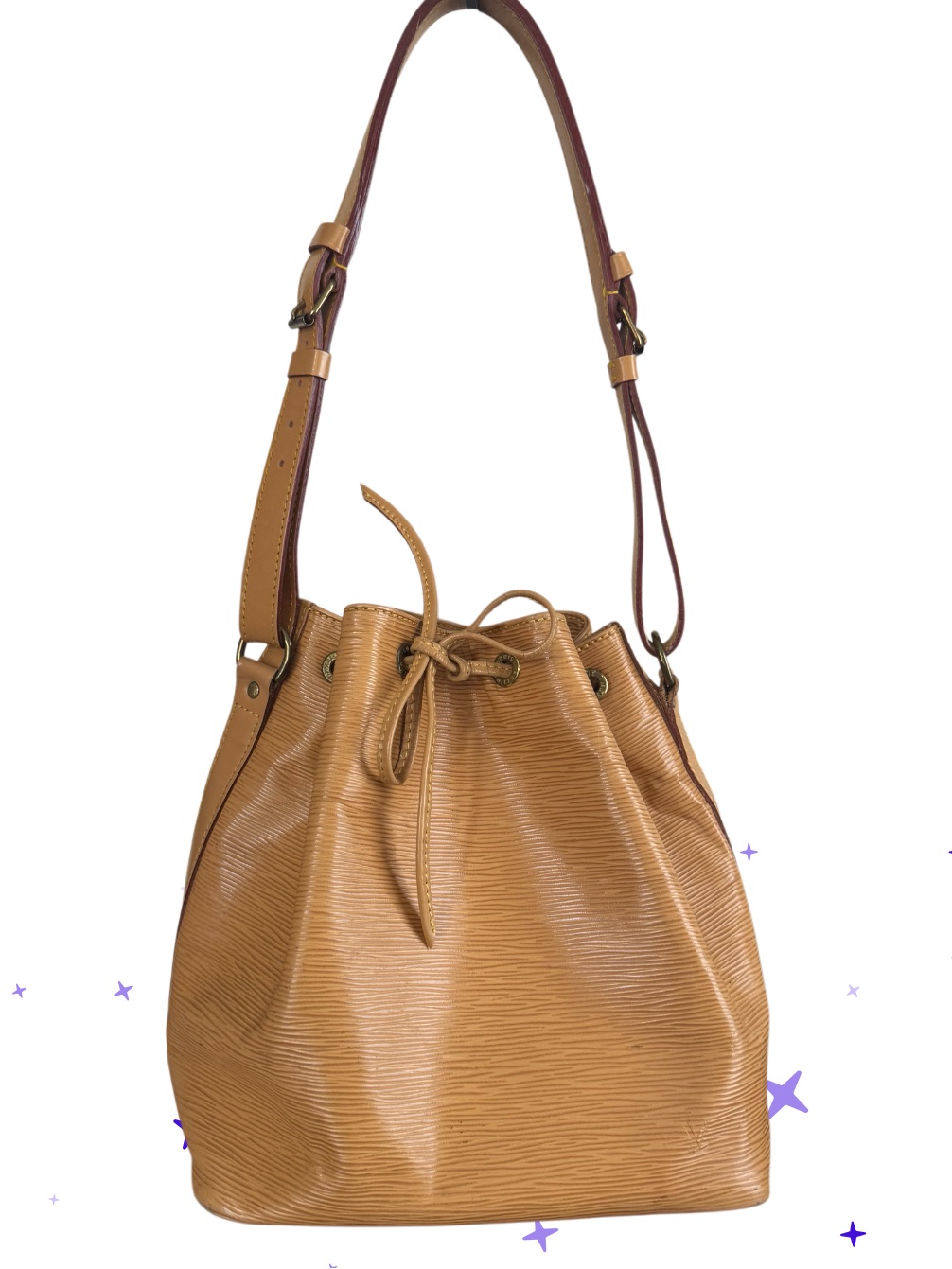Louis Vuitton Epi Noe Mm Bucket Bag Camel Color